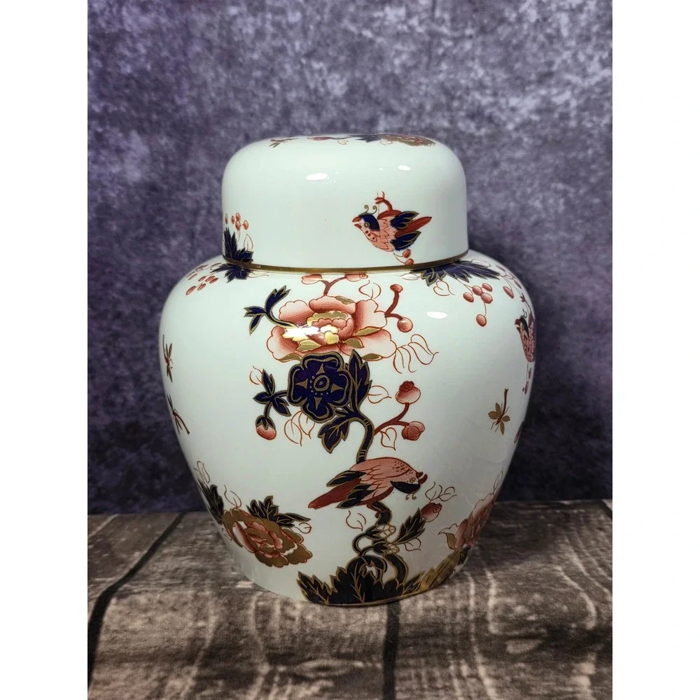 Coalport Hong Kong Bone China Ginger Jar with Lid‎ Made in England Chinoiserie